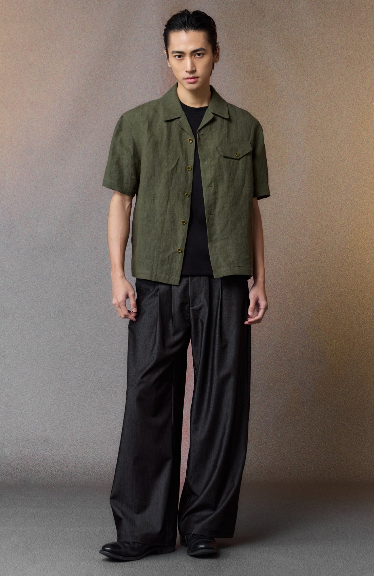ALVNG AR ANTS Multi-Pleat Straight-Leg Trousers-Pants-XS (Preorder)-Black-Free Shipping Leatheretro
