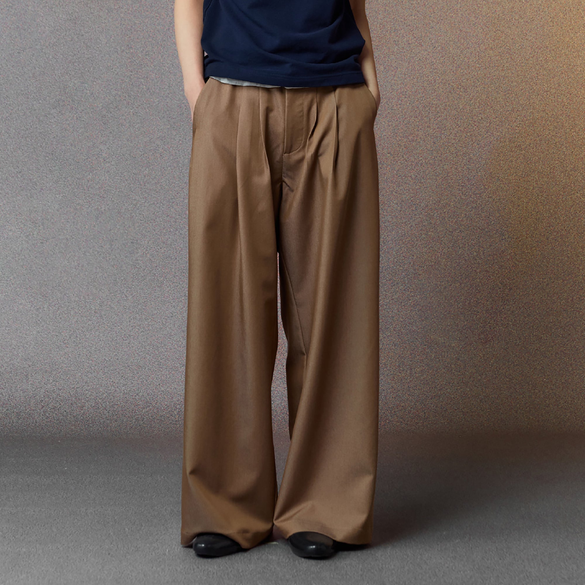 ALVNG AR ANTS Multi-Pleat Straight-Leg Trousers-Pants-XS (Preorder)-Yellow-Free Shipping Leatheretro