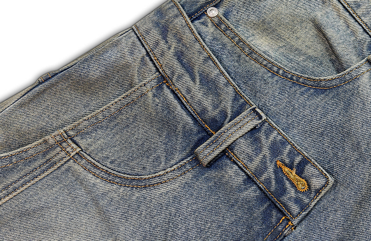 FACEONLAB Double Waistband Diamond Snake Graphic Jeans-Jeans-S (Preorder)-Free Shipping Leatheretro