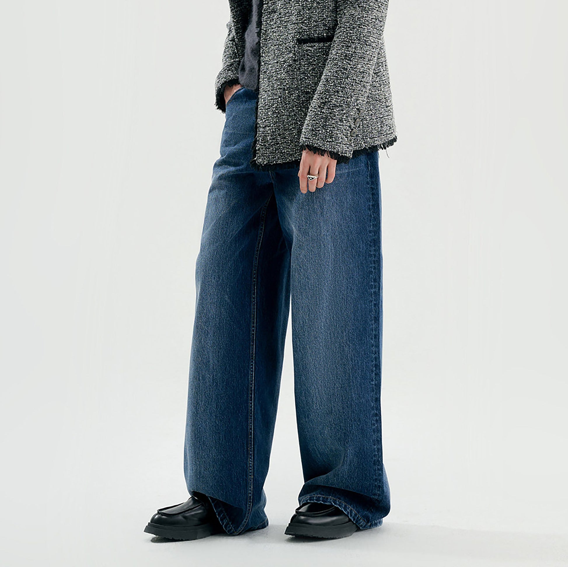 TIWILLTANG Retro Button-Up Straight-Leg Jeans-Jeans-S-Free Shipping Leatheretro