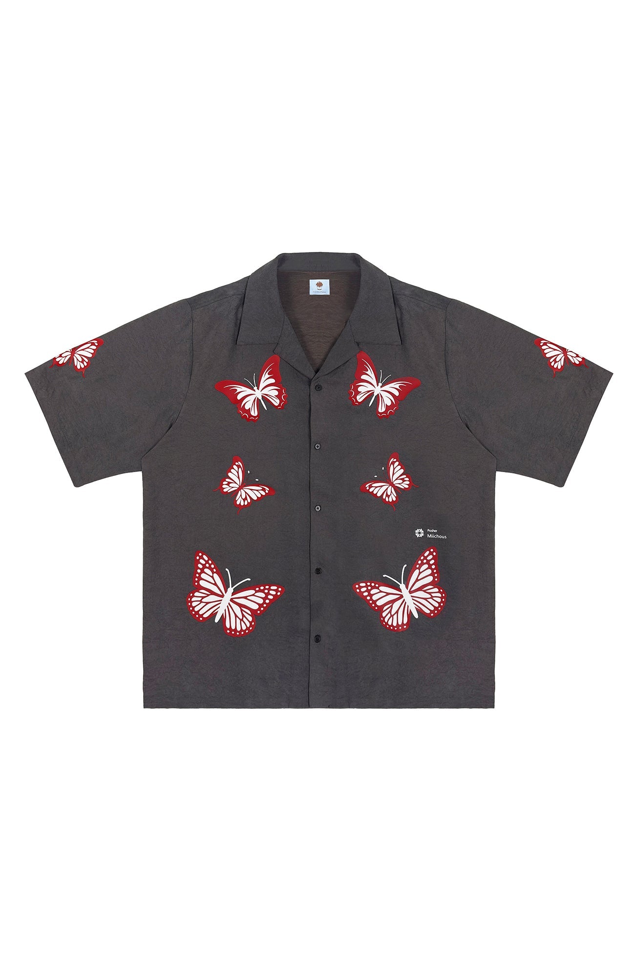 MIICHOUS Butterfly Graphic Half Shirt-Half shirt-S-Dark Gray-Free Shipping Leatheretro