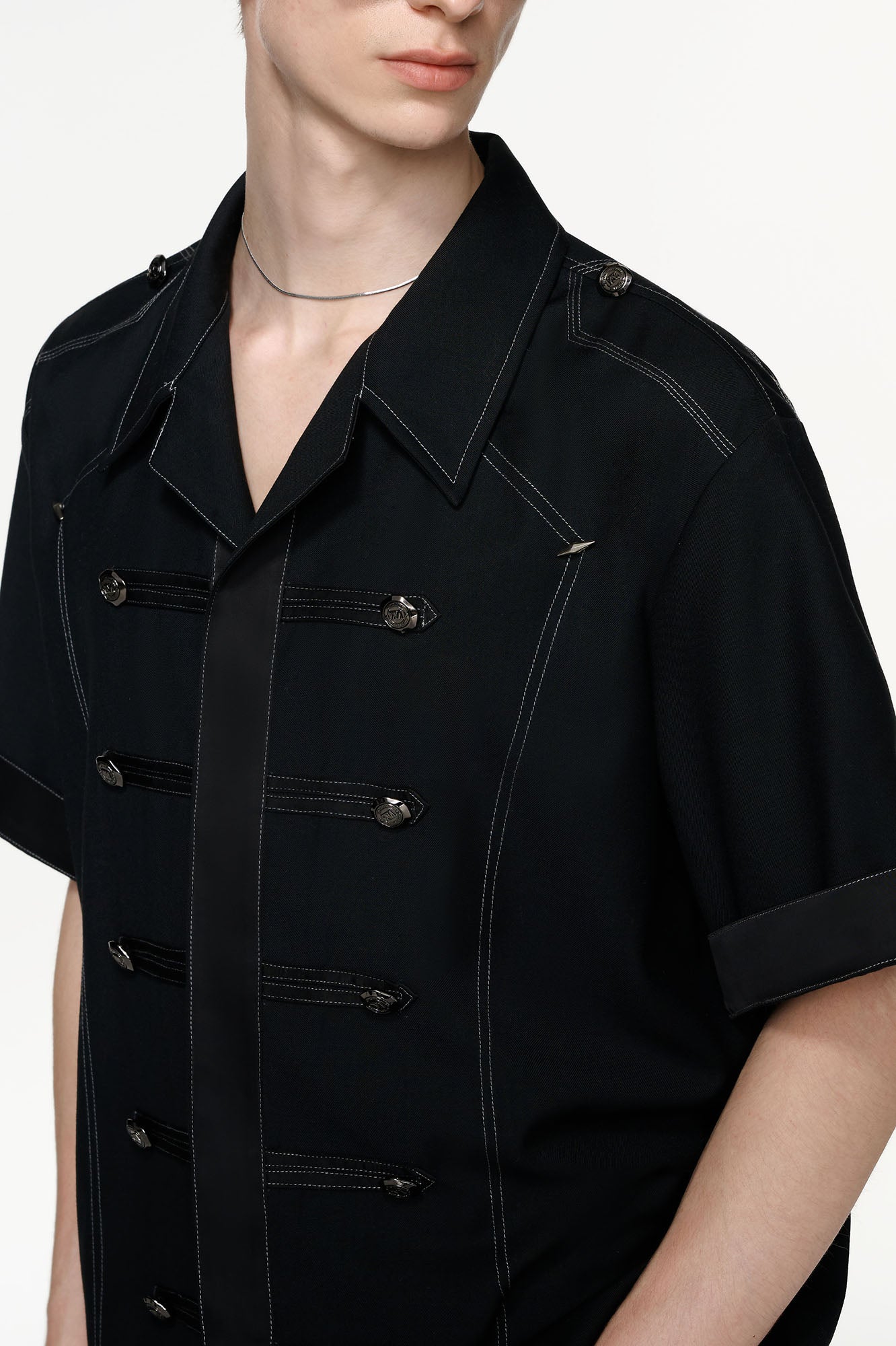 TIWILLTANG Napoleon Cuban Half Shirt-Half shirt-S-Free Shipping Leatheretro