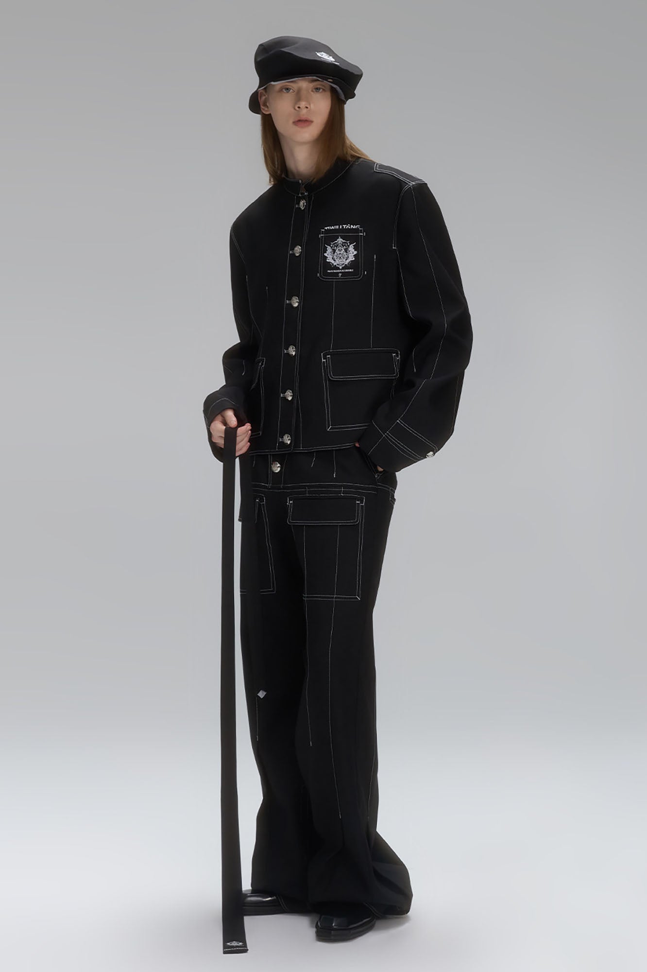 TIWILLTANG Stitched Badge-Embroidered Jacket