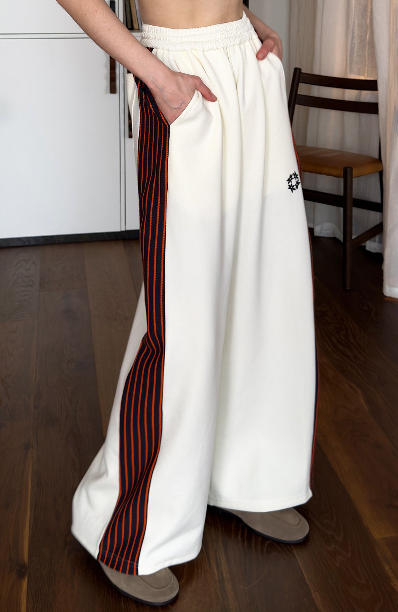 MIICHOUS Contrast Stripes Panel Pants-Pants-S (Preorder)-Black-Free Shipping Leatheretro