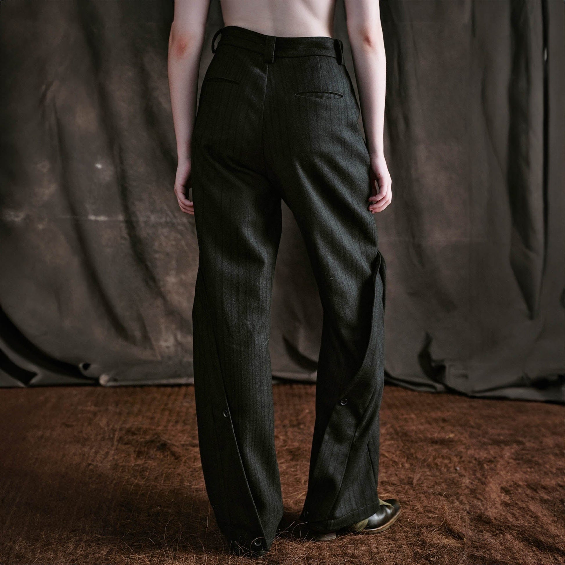 ILNya Nieternite Nifutur Striped Layered-Slit Wide-Leg Wool Trousers-Pants-S(0)-Free Shipping Leatheretro