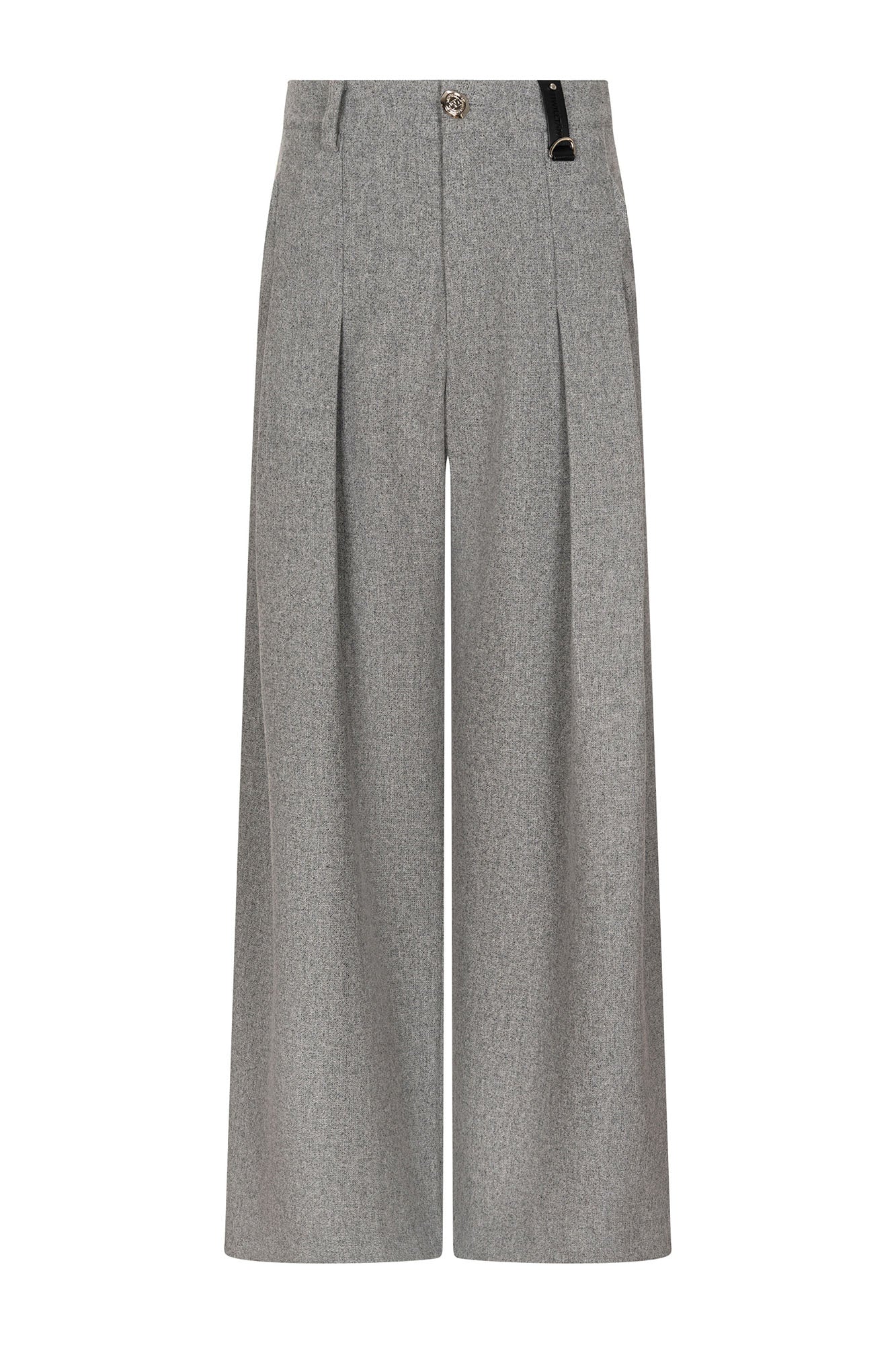 TIWILLTANG Classic Pleats Wool-Blend Wide-Leg Pants-Pants-XS-Beige-Free Shipping Leatheretro