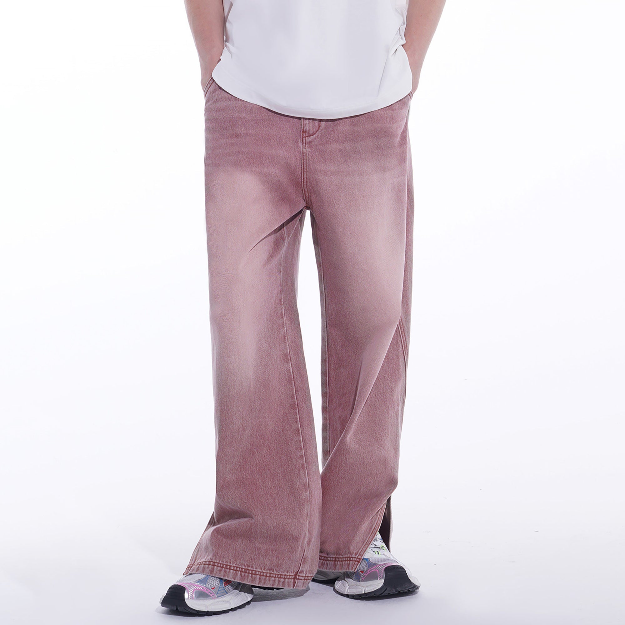 TIWILLTANG Side-Cut Oversized Jeans-Jeans-S-red-Free Shipping Leatheretro