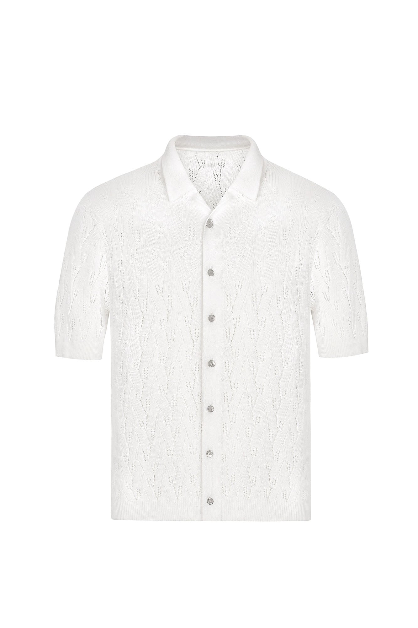 TIWILLTANG Pointelle Knit Polo Half Shirt-Half shirt-S-Free Shipping Leatheretro
