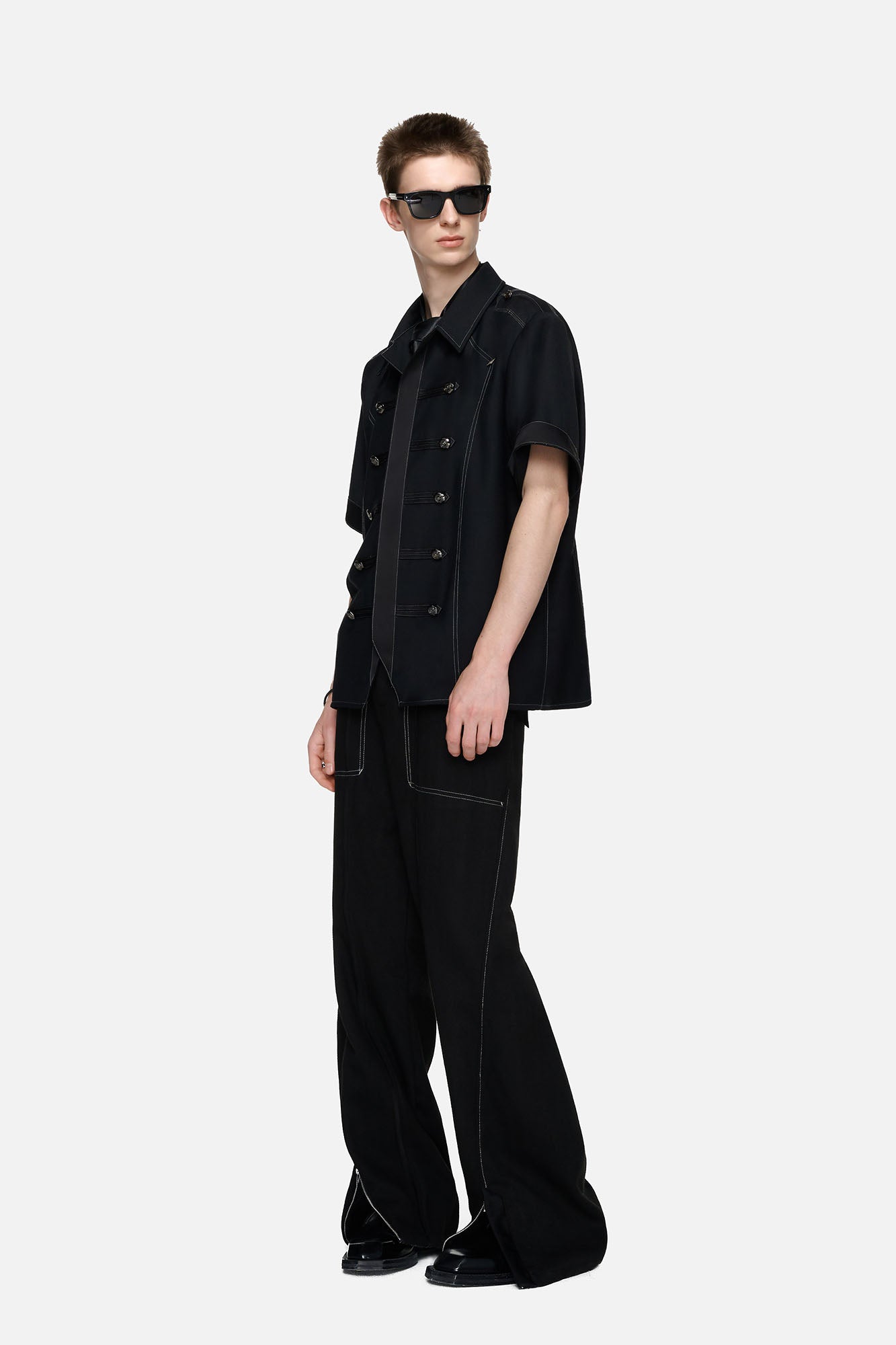 TIWILLTANG Napoleon Cuban Half Shirt-Half shirt-S-Free Shipping Leatheretro