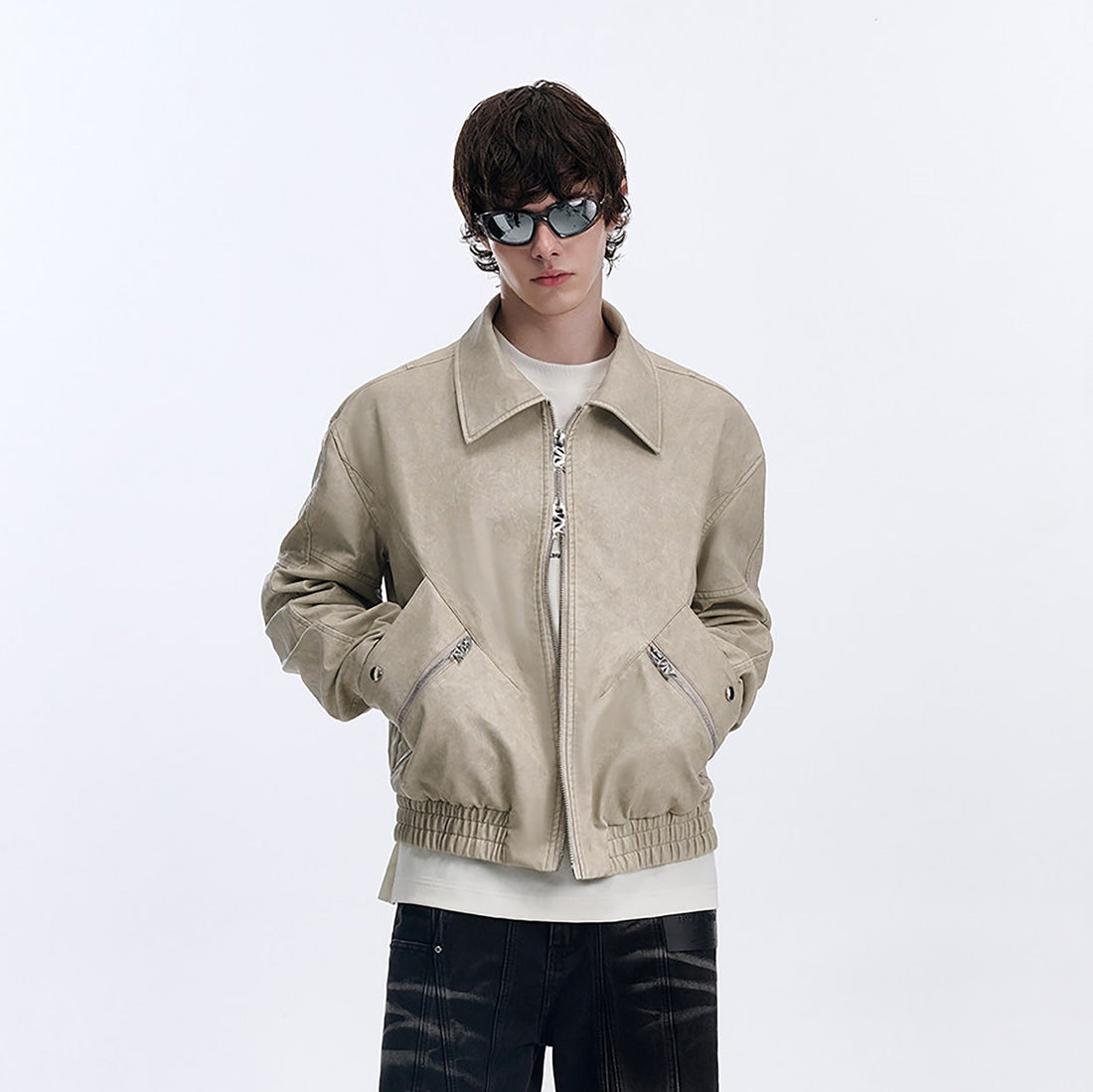 TIWILLTANG Essential Paneled Dual-Zip Jacket-Jacket-S-Black-Free Shipping Leatheretro