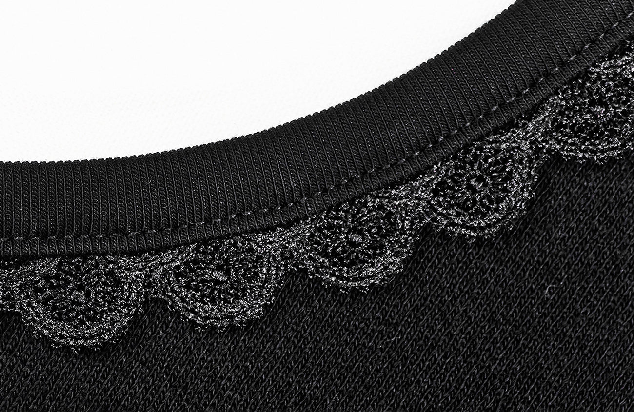 FACEONLAB Lace Trim Gothic Letters Sleeveless Tank-Tank Top-M-Black-Free Shipping Leatheretro