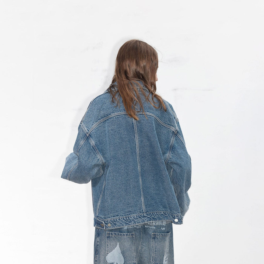 49PERCENT LABELROOM Laser Logo Denim Jacket-Jacket-S-Free Shipping Leatheretro