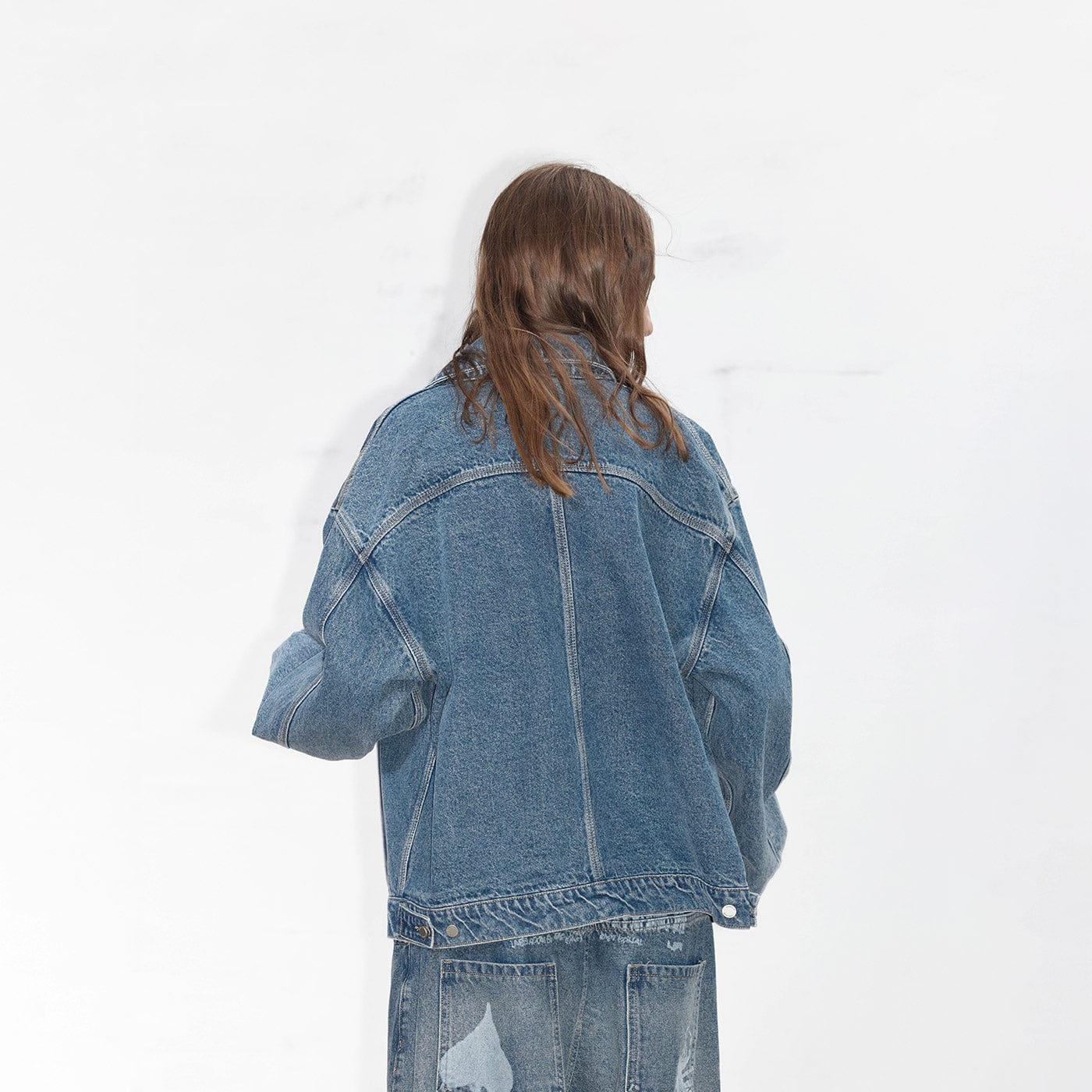 49PERCENT LABELROOM Laser Logo Denim Jacket-Jacket-S-Free Shipping Leatheretro