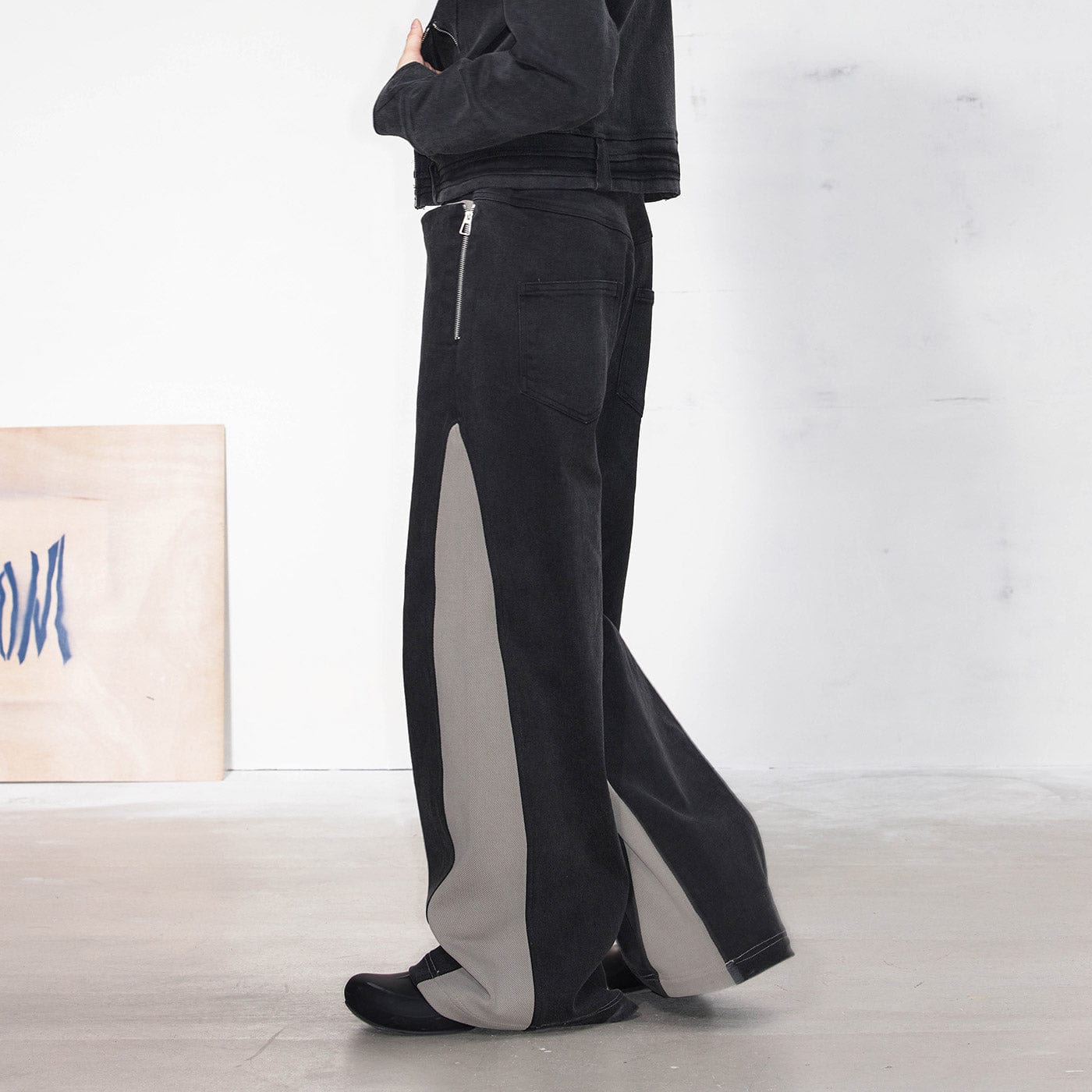 49PERCENT LABELROOM Deconstructed Spliced Straight Jeans-Jeans-S-Free Shipping Leatheretro