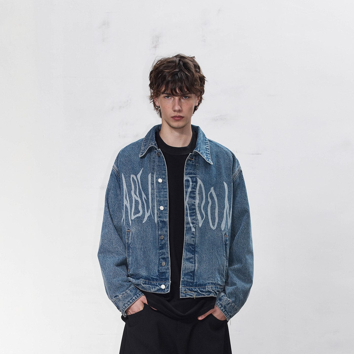 49PERCENT LABELROOM Laser Logo Denim Jacket-Jacket-S-Free Shipping Leatheretro