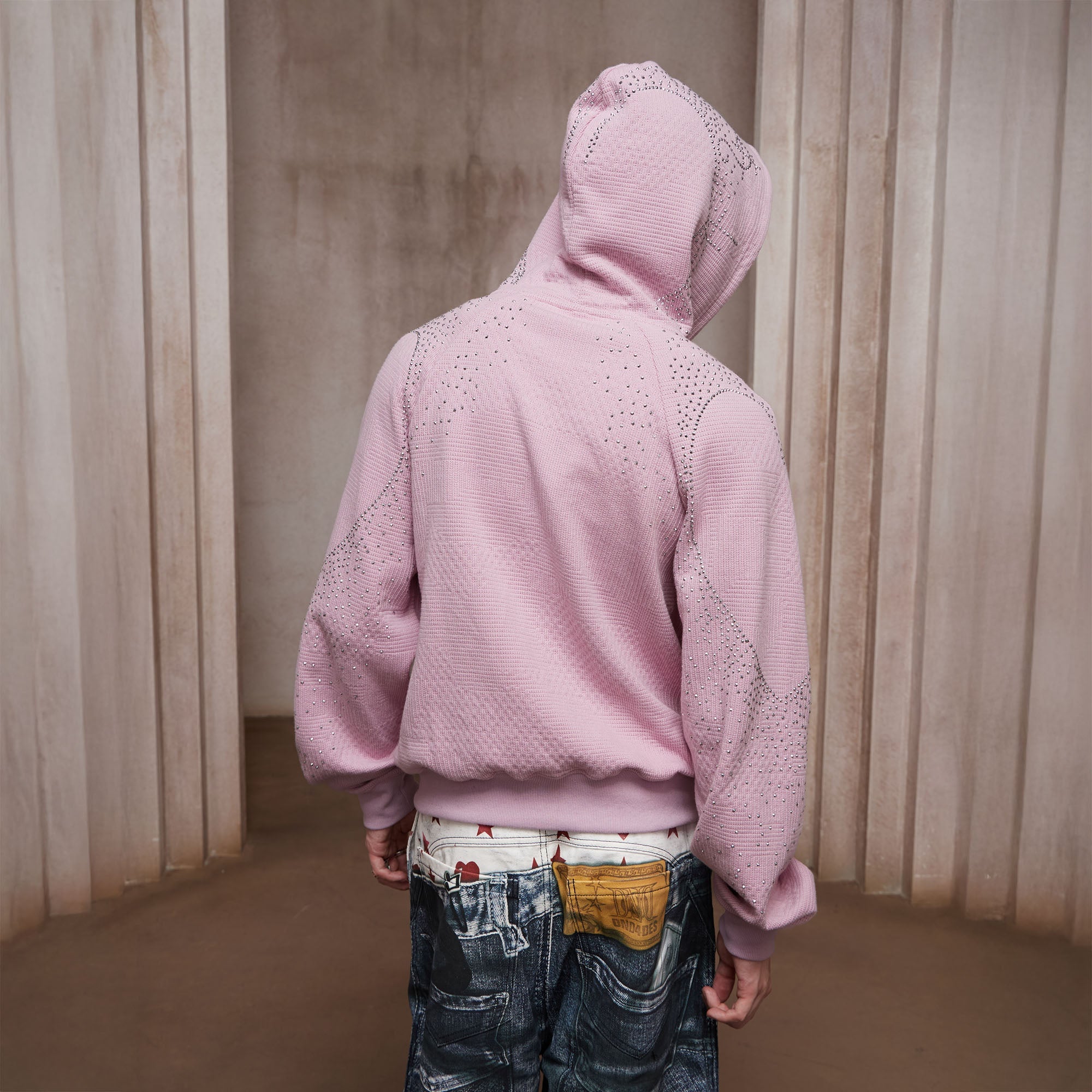 DND4DES Diamond Airbrush Zip-Up Hoodie-Jacket-S-Black-Free Shipping Leatheretro