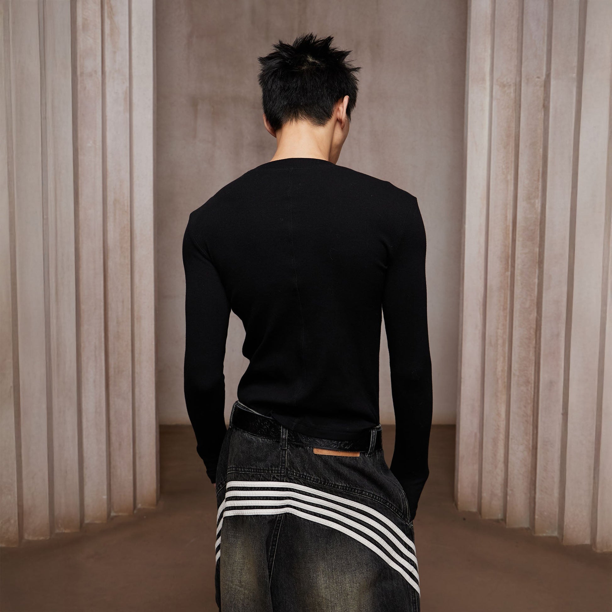 DND4DES Bullet LOGO Graphic Long-Sleeve Tee-L/S Tee-S-Black-Free Shipping Leatheretro