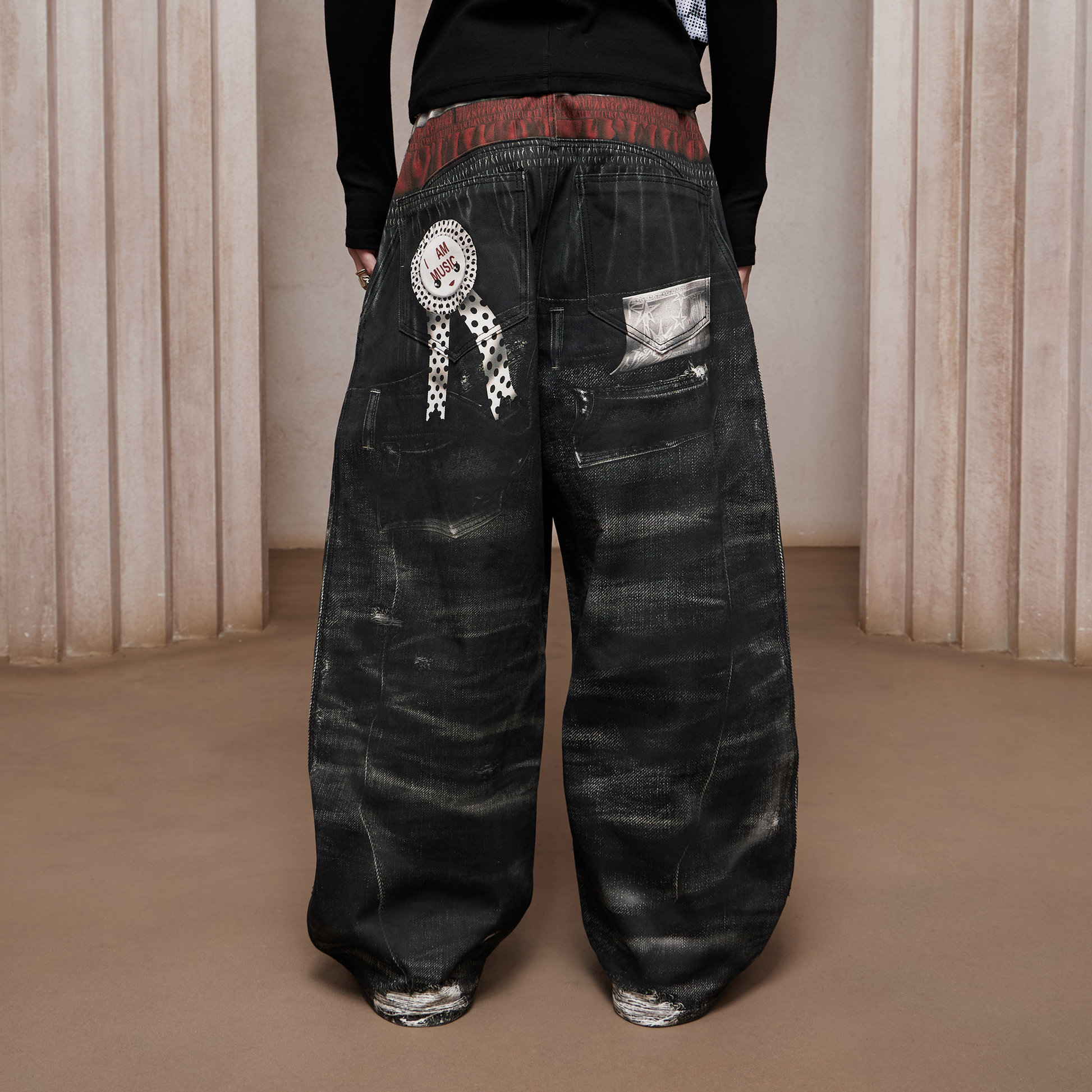 DND4DES Triple-Waist Graphic Wide-Leg Denim Pants-Pants-XS-Free Shipping Leatheretro