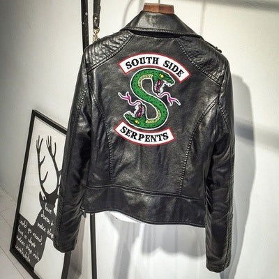 Riverdale Serpents Faux Leather Jacket-Two-headed snake pink.-S-Free Shipping Leatheretro