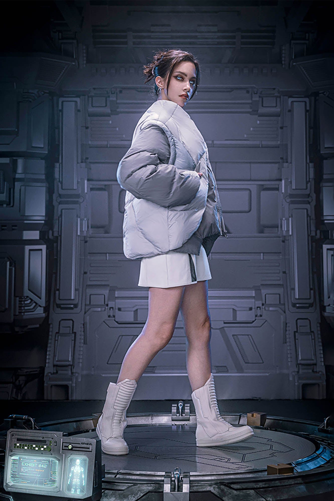 XIPHEVIL Exoskeleton Detachable-Sleeve Paneled Puffer Jacket-Jacket-XS-Free Shipping Leatheretro