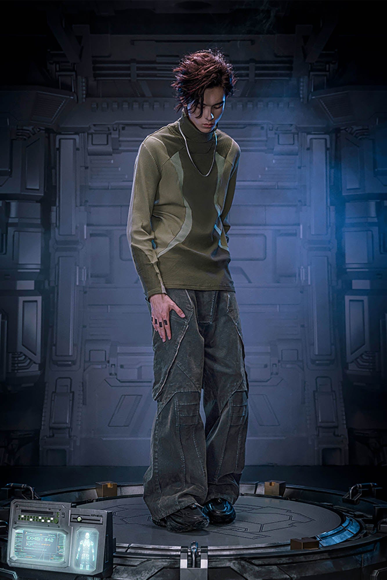 XIPHEVIL Layered Paneled Robotic Wide-Leg Pants-Pants-XS-Free Shipping Leatheretro