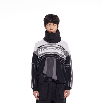 49PERCENT Future Striped Knitted Sweatshirt-Sweatshirt-S-Free Shipping Leatheretro