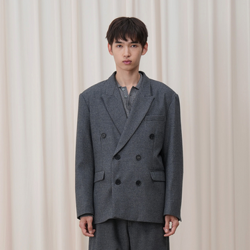 OUYANG WENJUN Double-Breasted Wool-Blend Blazer