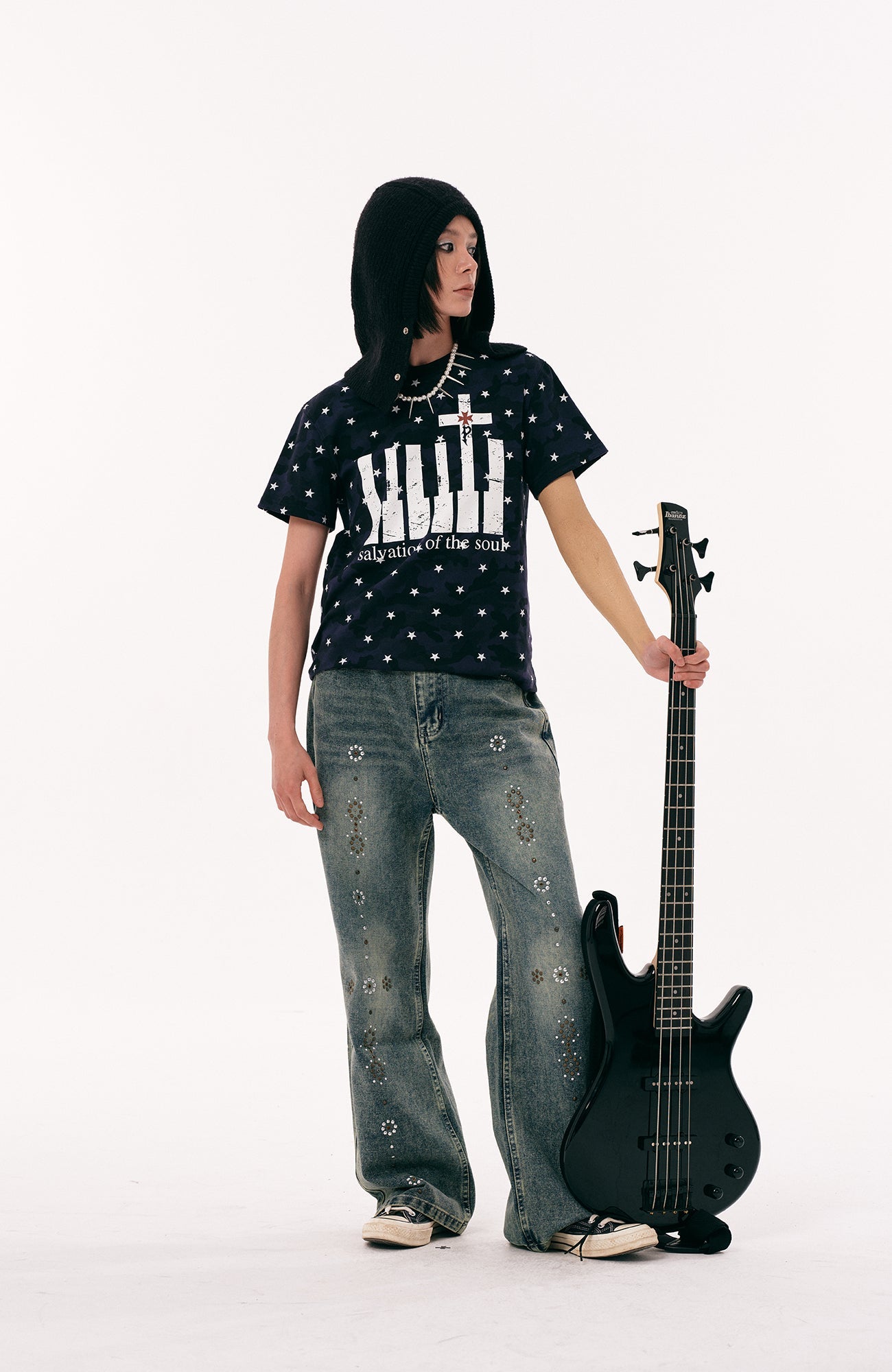 PASET Star Camo Cross Graphic Tee-T Shirt-S-Red-Free Shipping Leatheretro