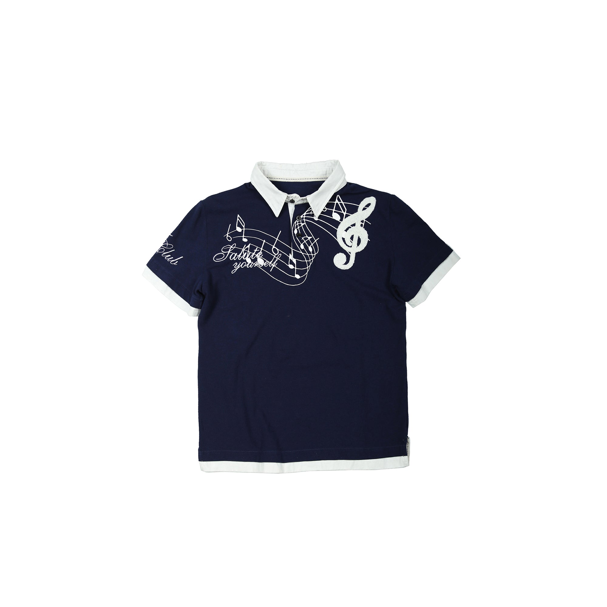 TRECLUB Music Note Embroidered Polo T-Shirt-T Shirt-S (preorder)-Free Shipping Leatheretro