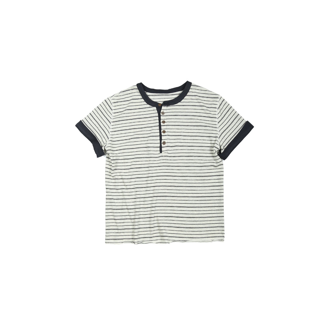 TRECLUB Stripe Henley T-Shirt-T Shirt-S (preorder)-Gray-Free Shipping Leatheretro