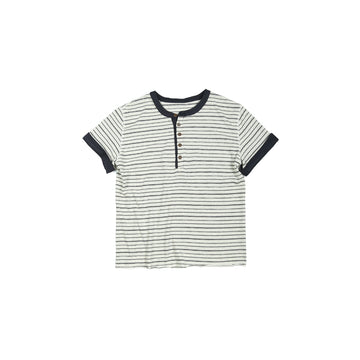 TRECLUB Stripe Henley T-Shirt-T Shirt-S (preorder)-Gray-Free Shipping Leatheretro