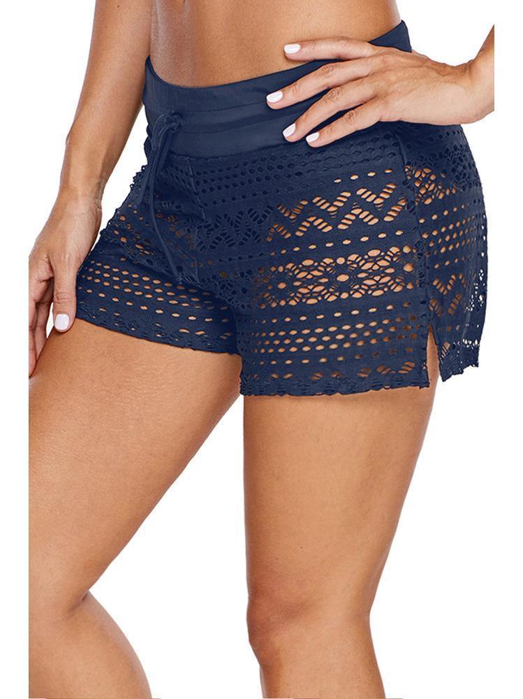 Women Lace Summer Swiming Pants-Women Swimwear-Black-S-Free Shipping Leatheretro