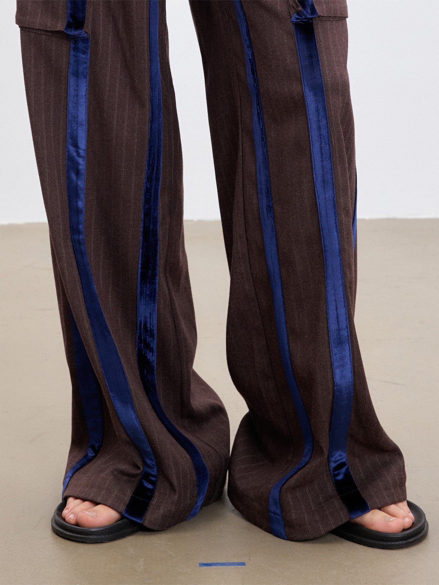 TUIMU Velvet Stripe Patch Cargo Pants-Pants-S (Preorder)-Free Shipping Leatheretro