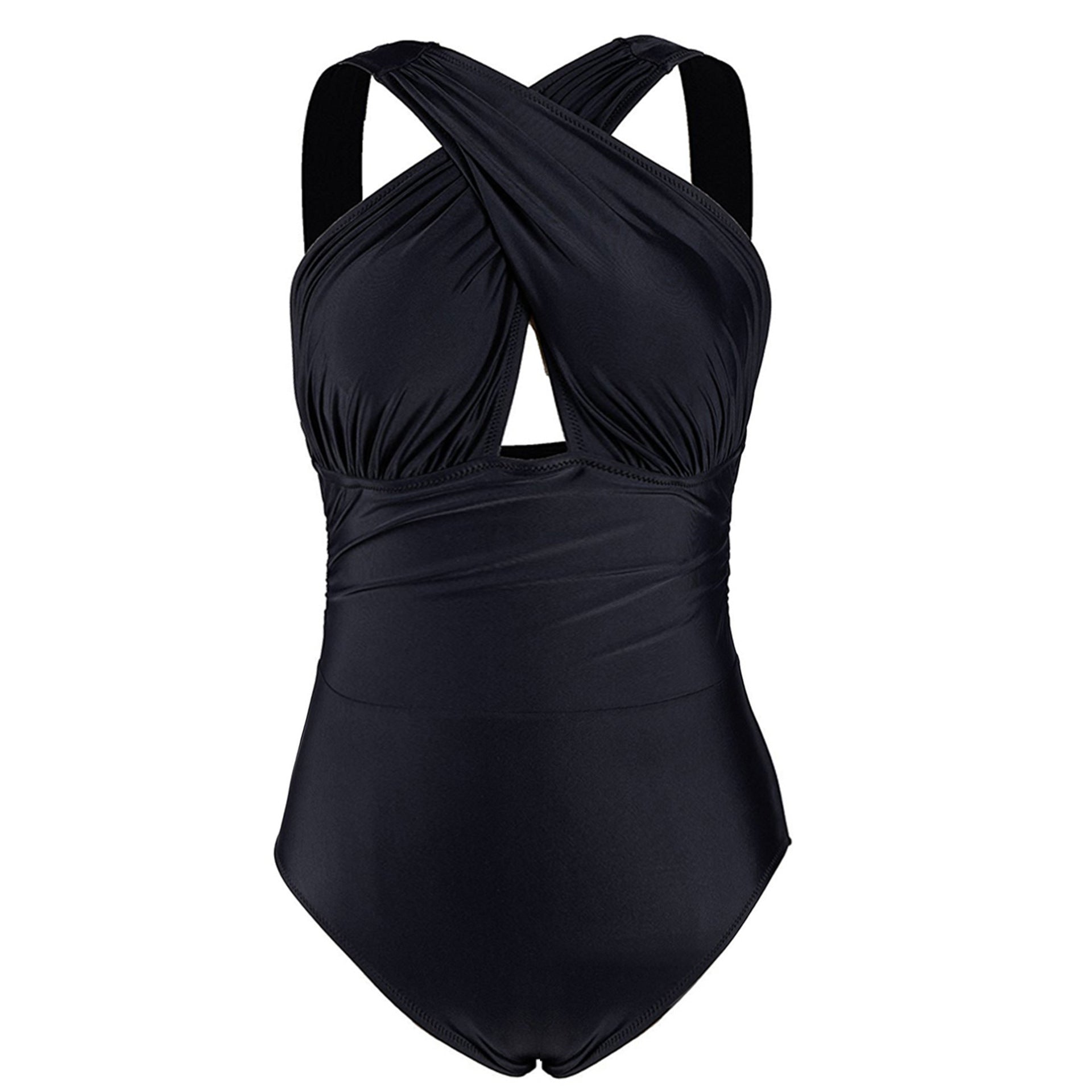 Women One Piece Summer Beach Swimsuits-Swimwear-Black-M-Free Shipping Leatheretro