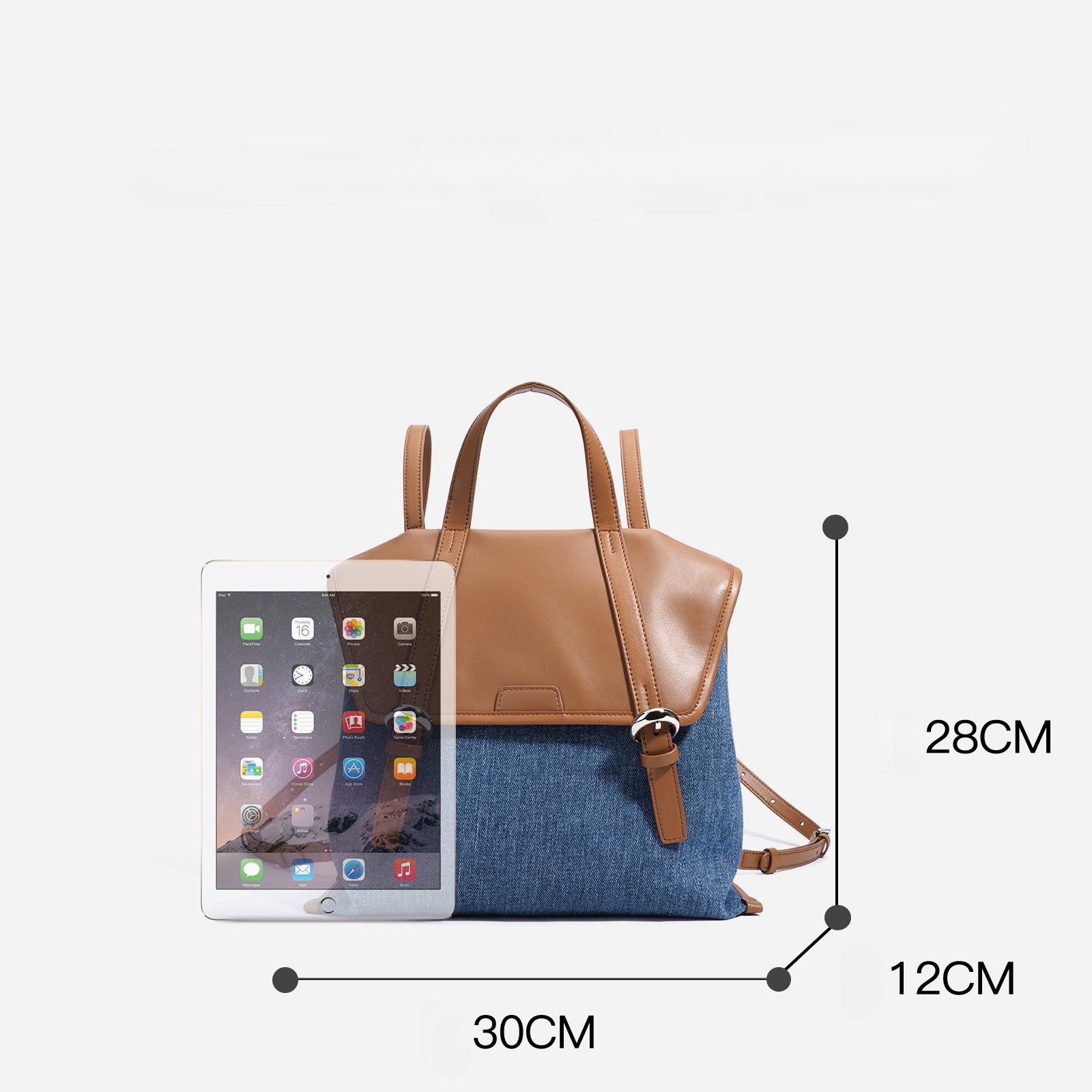 Casual Leather Denim Backpack-Backpack-Blue-Free Shipping Leatheretro