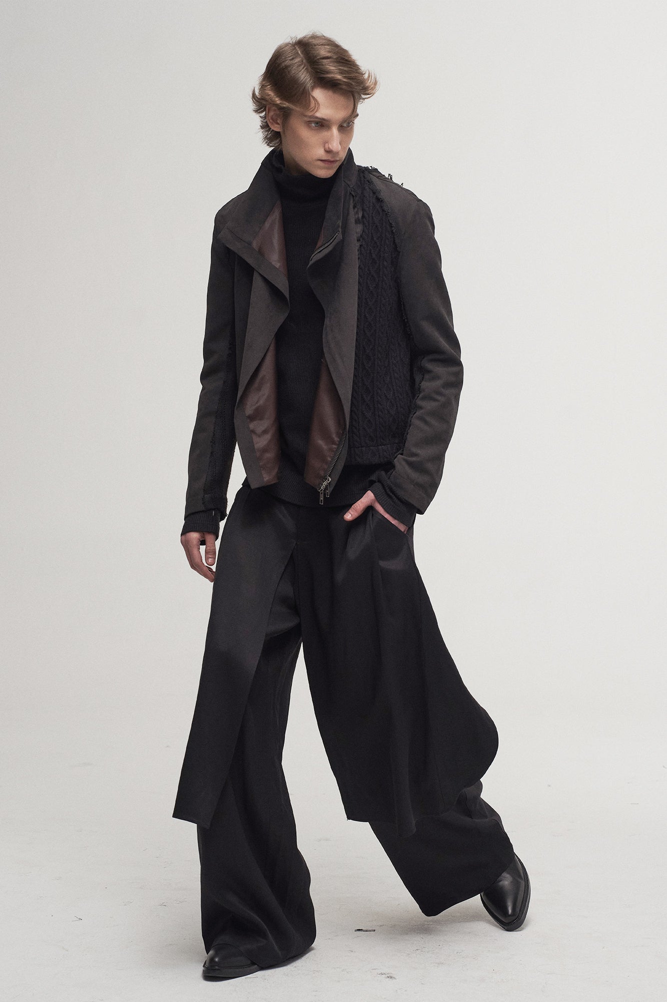 ILNya Nieternite Nifutur Asymmetrical Double-Layer Wide-Leg Pants-Pants-S(0) (Preorder)-Free Shipping Leatheretro