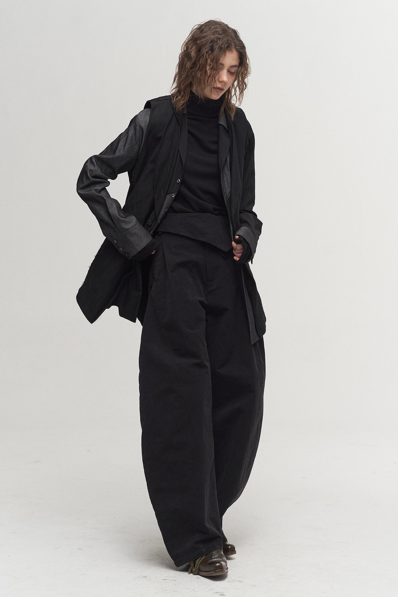 ILNya Nieternite Nifutur Asymmetrical Spliced Shirt-Shirt-S(0)-Free Shipping Leatheretro