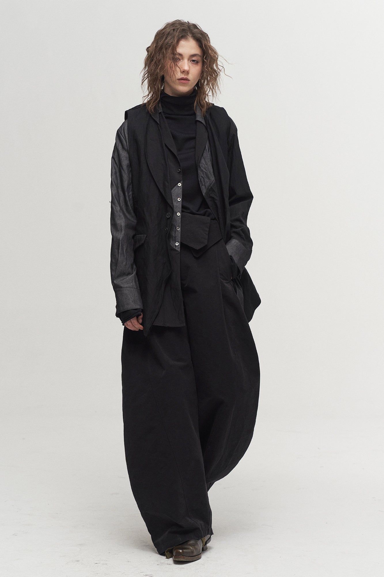 ILNya Nieternite Nifutur Asymmetrical Spliced Shirt-Shirt-S(0)-Free Shipping Leatheretro