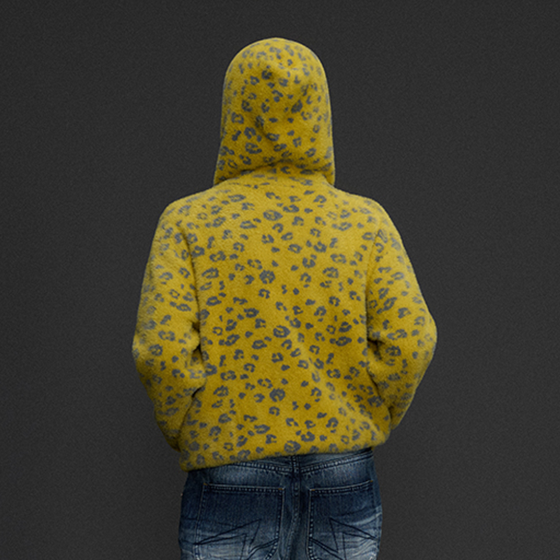 NIANJIUYIKOUER Fuzzy Leopard Jacquard Zip-Up Hooded Cardigan-Jacket-XS-Free Shipping Leatheretro