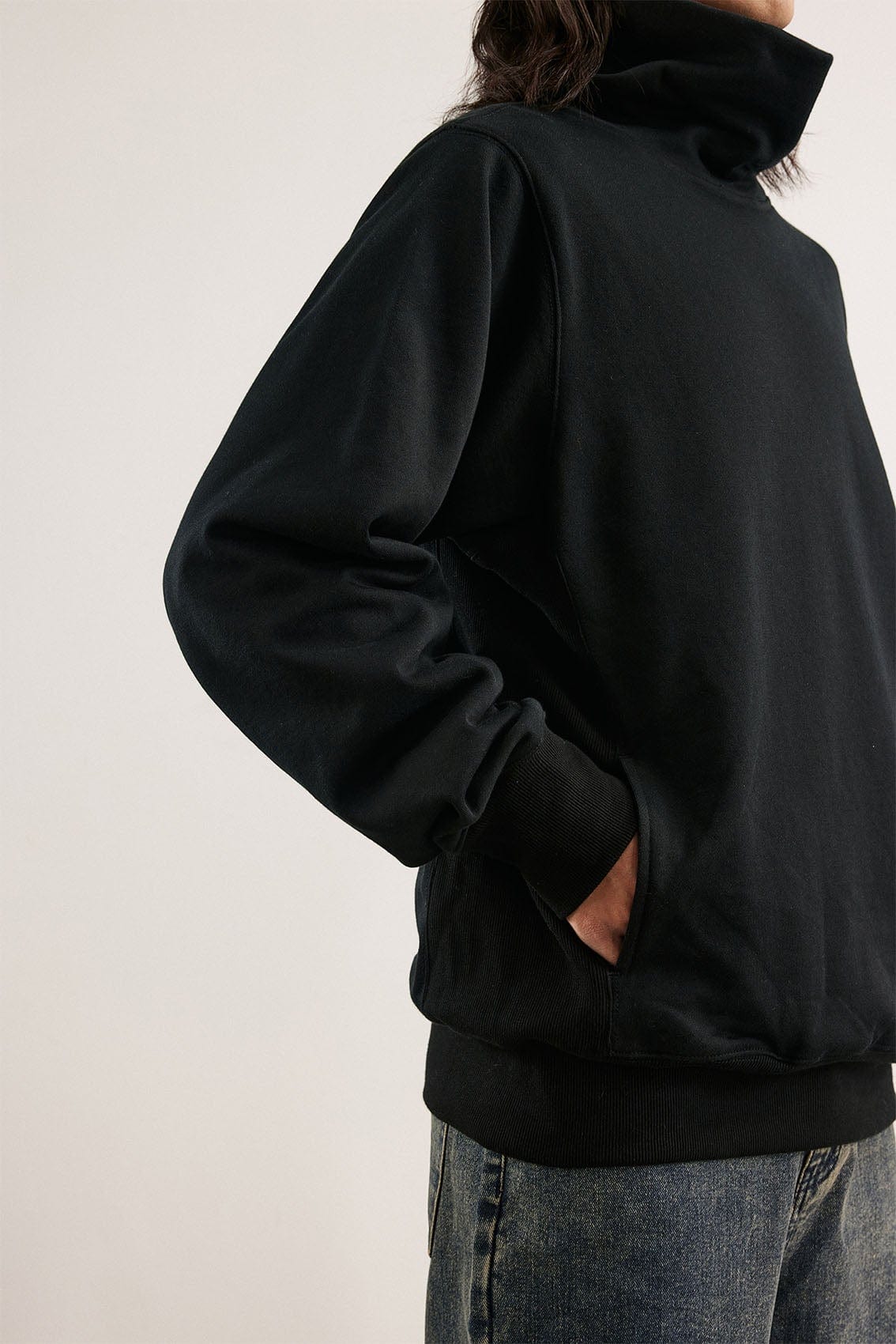 BONELESS High Collar Classic Sweatshirt-Sweatshirt-S-Apricot-Free Shipping Leatheretro
