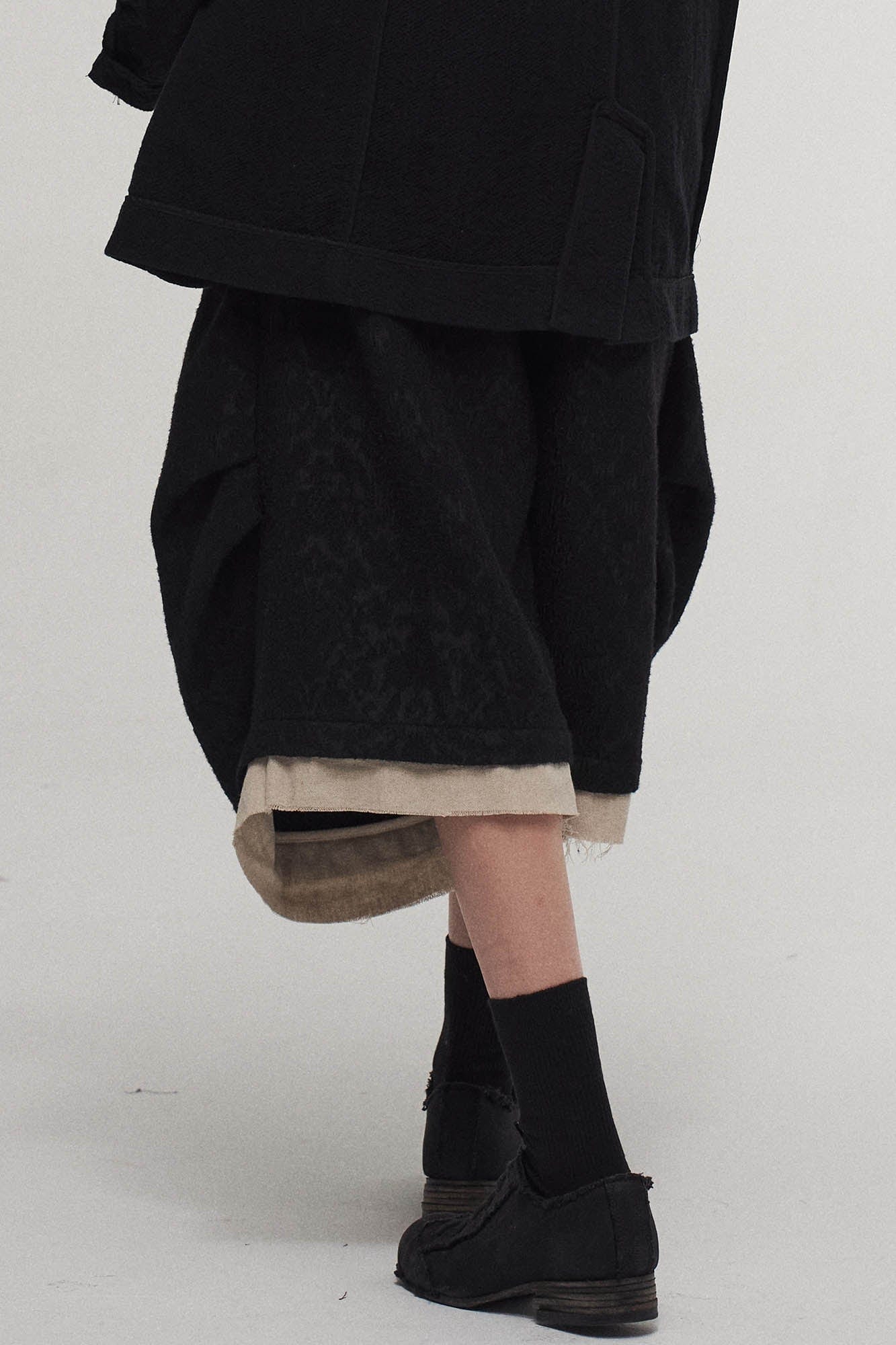 ILNya Nieternite Nifutur Jacquard Layered Raw Edge Balloon Shorts-Shorts-S(0)-Free Shipping Leatheretro