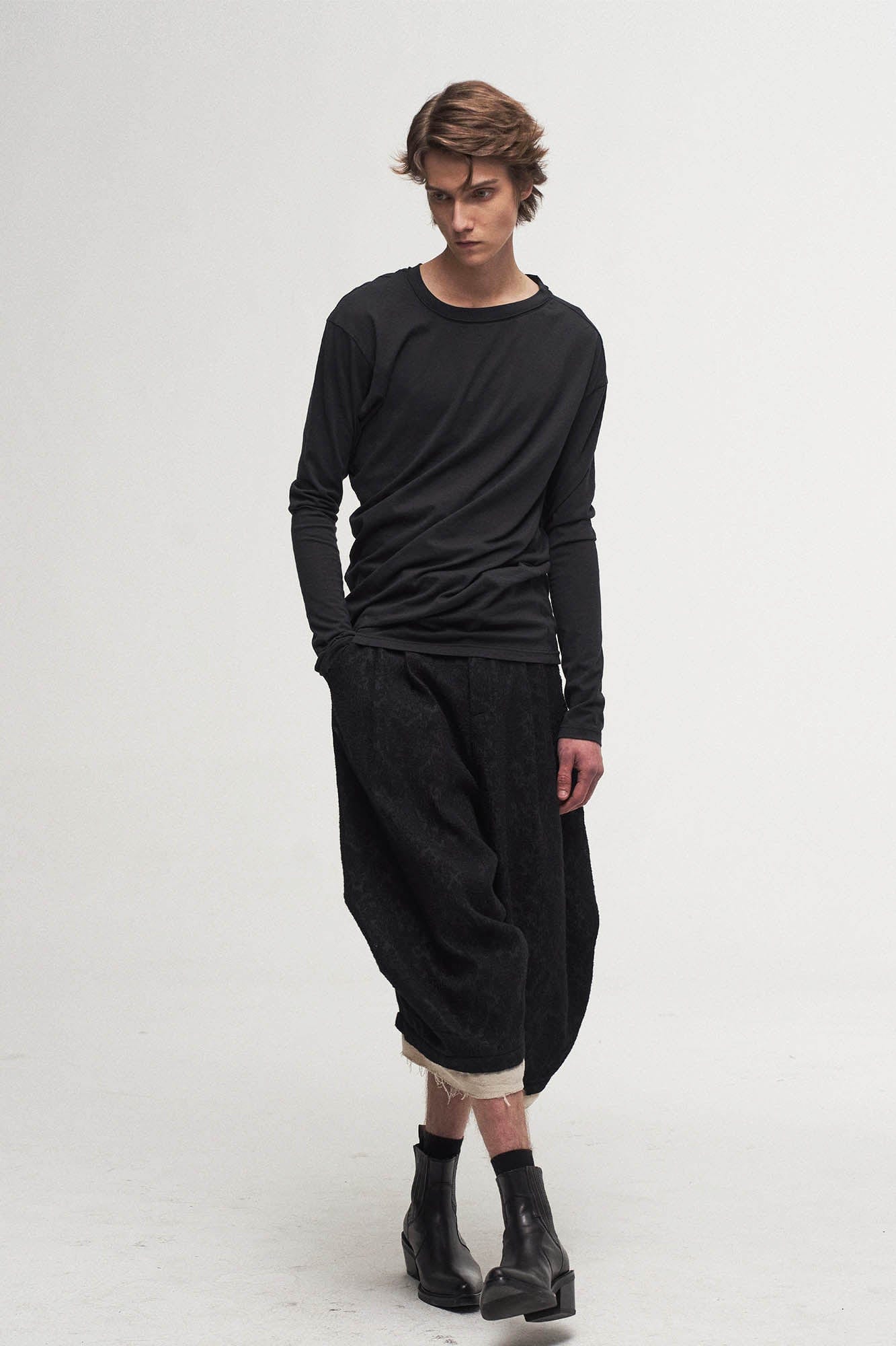 ILNya Nieternite Nifutur Jacquard Layered Raw Edge Balloon Shorts-Shorts-S(0)-Free Shipping Leatheretro