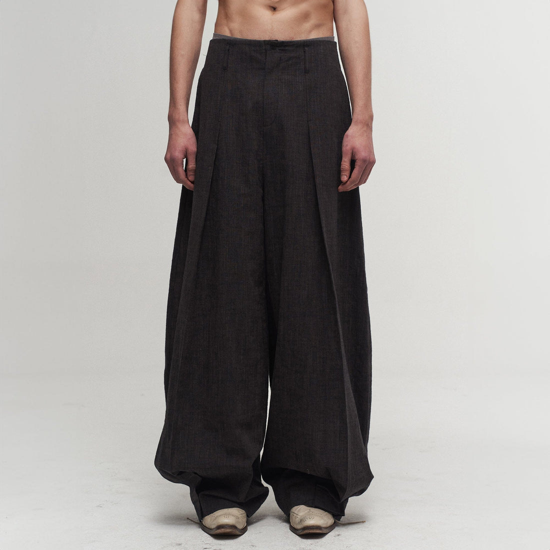 ILNya Nieternite Nifutur Pleated Curved Oversized Pants-Pants-S(0)-Free Shipping Leatheretro