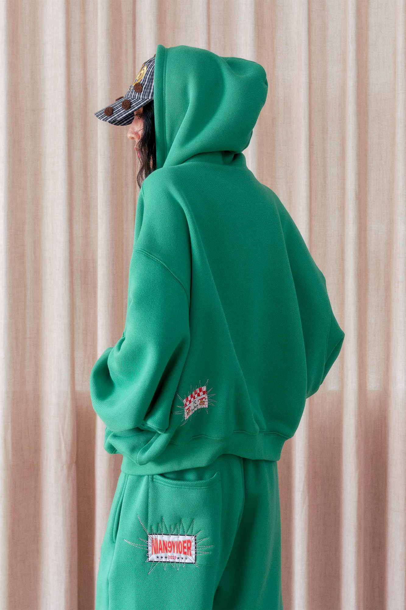 NIANJIUYIKOUER Oversized Fleece-Lined Zip-Up Hoodie-Jacket-S-Free Shipping Leatheretro