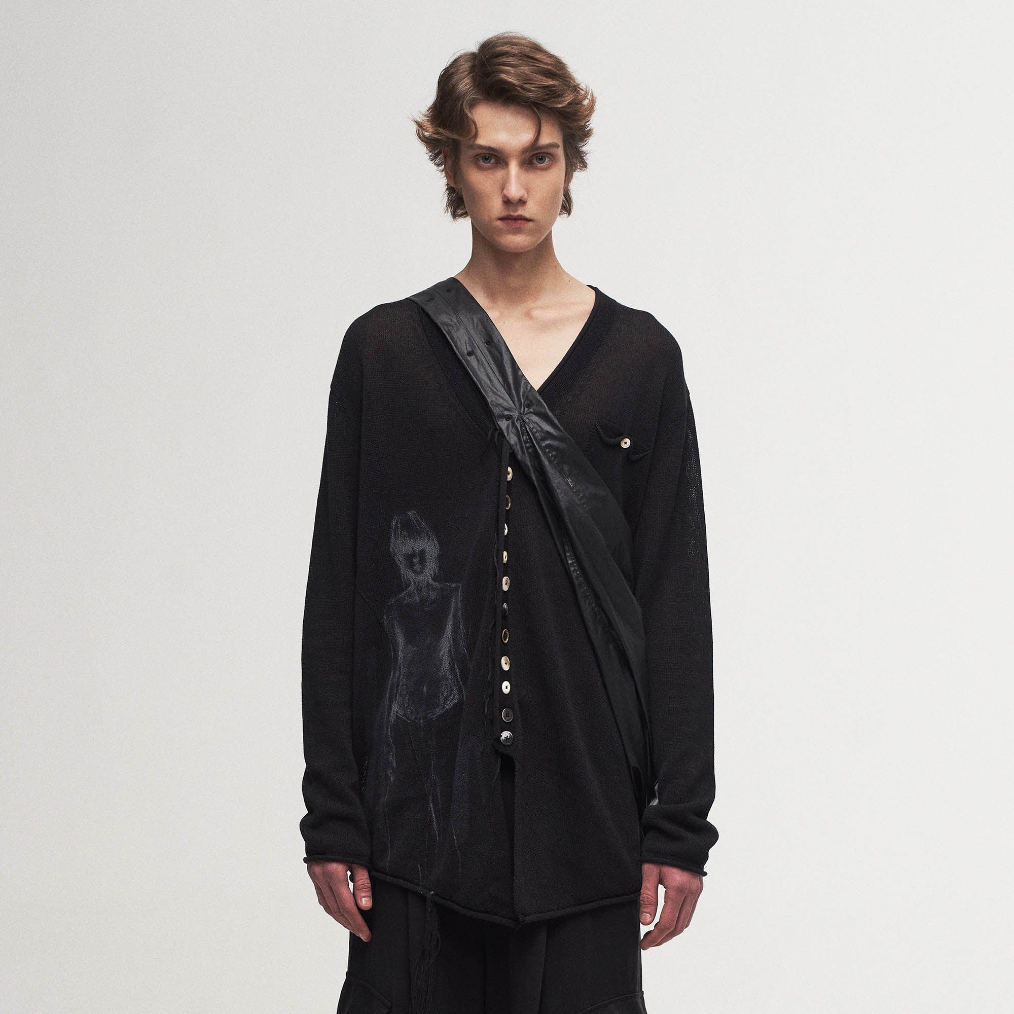 ILNya Nieternite Nifutur Ghostly Graphic Sheer Oversized Cardigan-Jacket-S(0)-Free Shipping Leatheretro