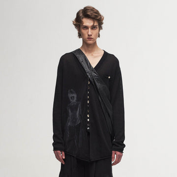 ILNya Nieternite Nifutur Ghostly Graphic Sheer Oversized Cardigan-Jacket-S(0)-Free Shipping Leatheretro