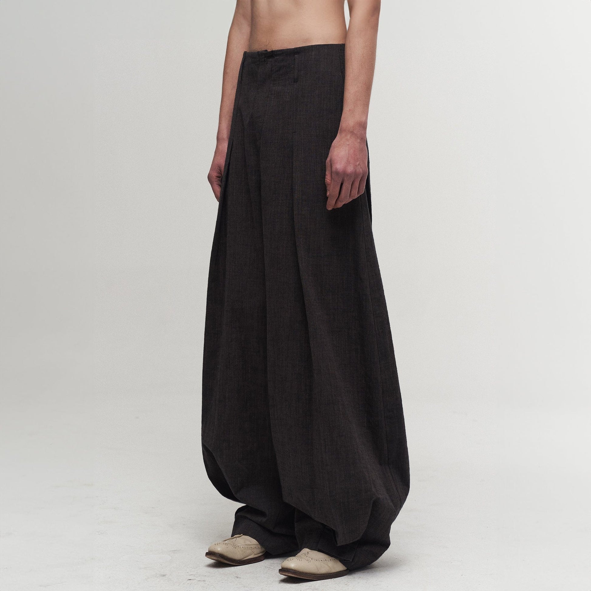 ILNya Nieternite Nifutur Pleated Curved Oversized Pants-Pants-S(0)-Free Shipping Leatheretro