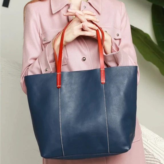 Large Capacity Leather Women's Tote Bag-Tote Bag-Black-Free Shipping Leatheretro