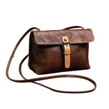 Vintage Genuine Leather Crossbody Bag for Women-Handbags-Coffee-Free Shipping Leatheretro