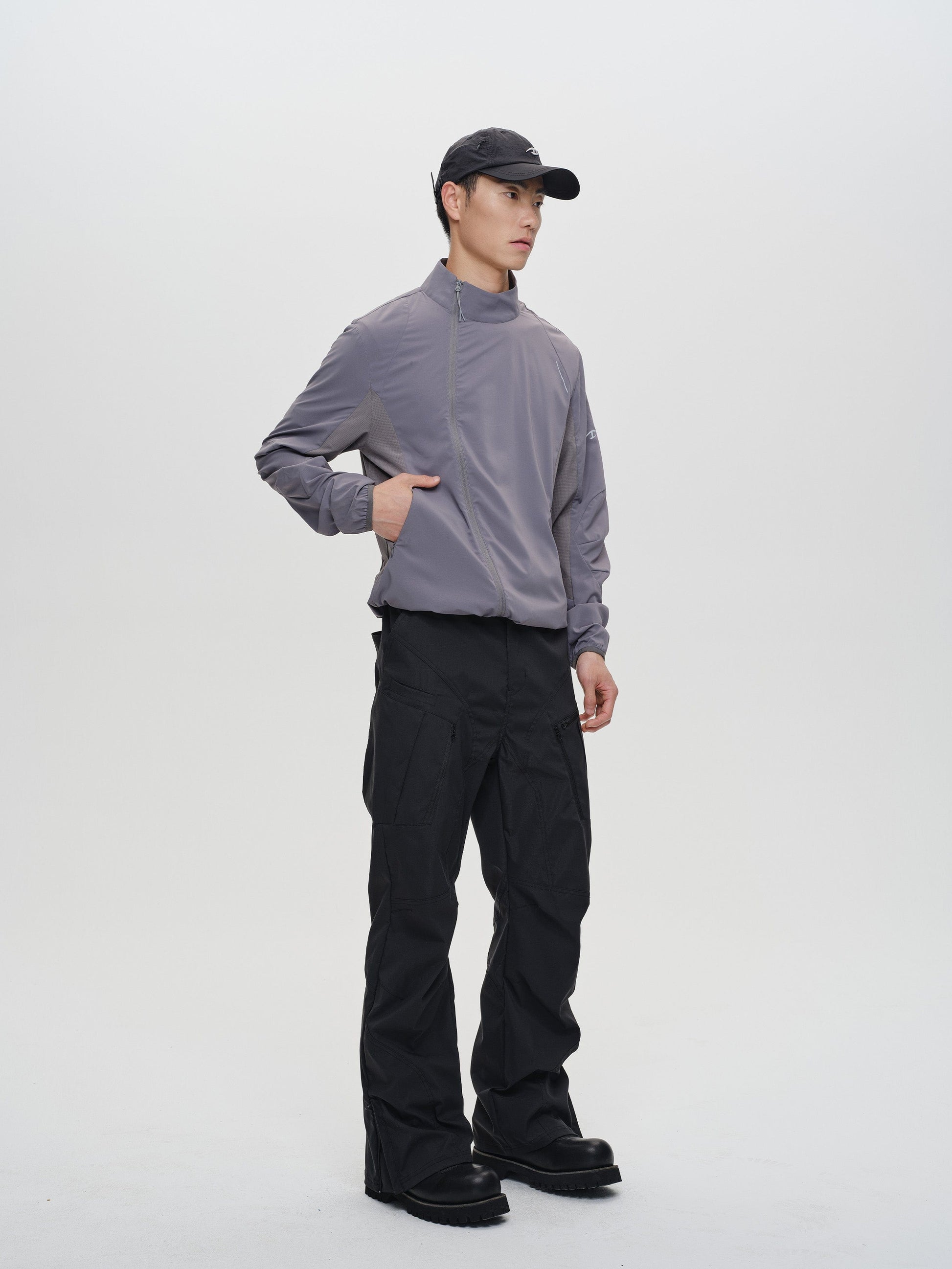 CATSSTAC Tech Paneled Zipper Pockets Elastic Waist Pants-Pants-Green-M-Free Shipping Leatheretro